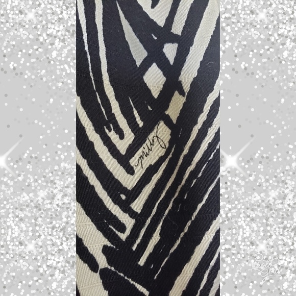 Milly A-line cocktail dress black white palm print - Picture 5 of 8